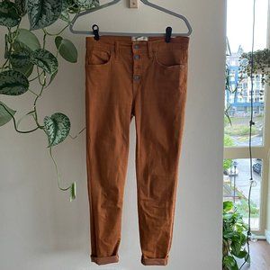 9 Mid-Rise Skinny Garment-Dyed Button-Front